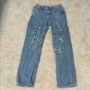 Distressed Blue Jeans